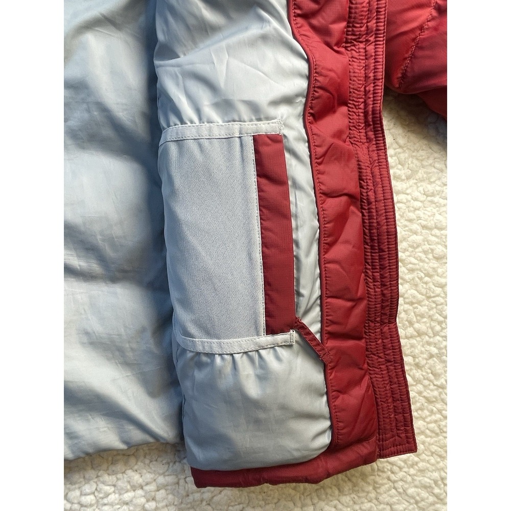 LL Bean Puffer Jacket Men Large Goose Down 800 Heavy Full Zip Blue Bubble Red - Picture 6 of 9
